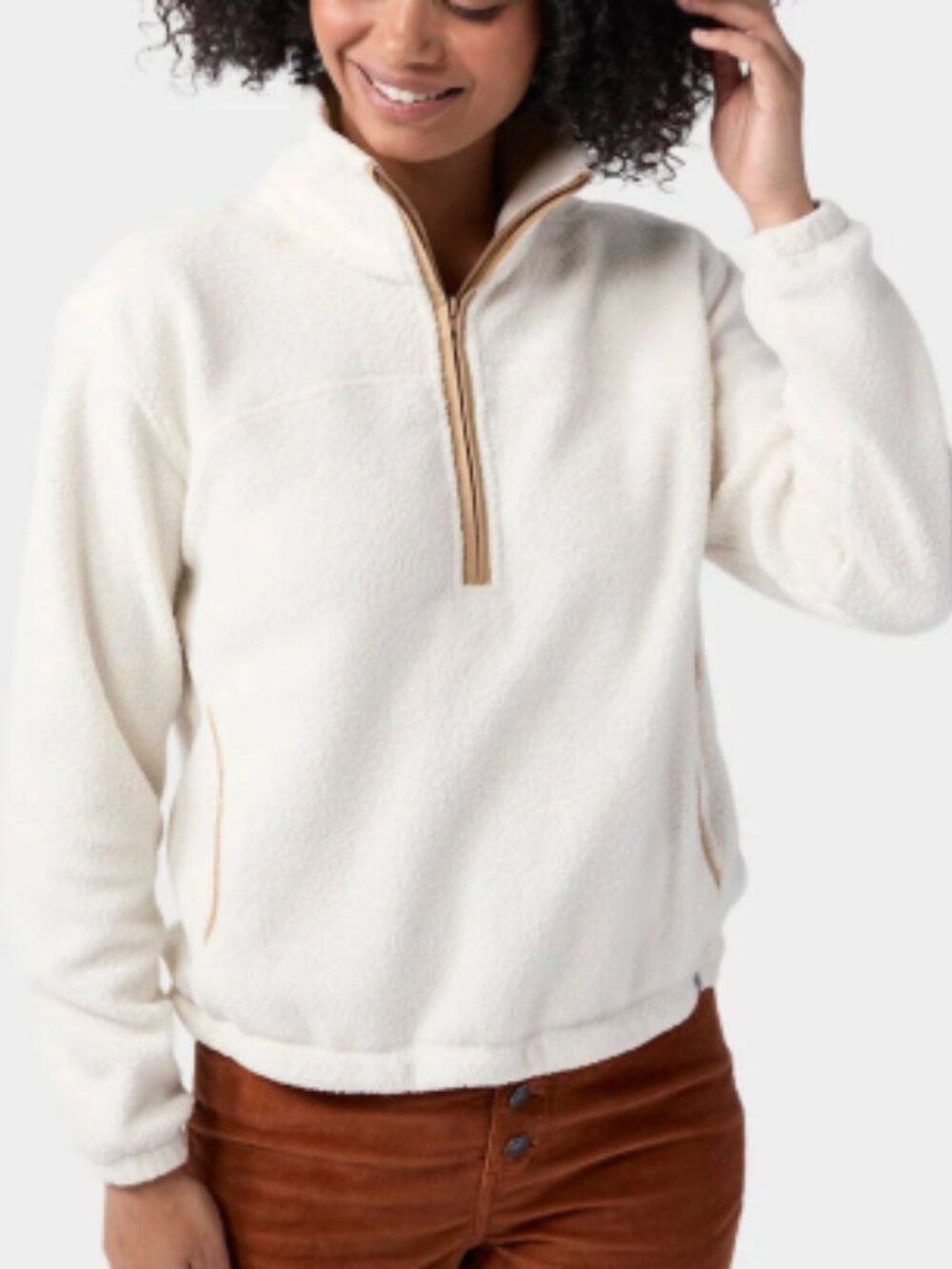 stio cream rawlins fleece pullover quarter zip
